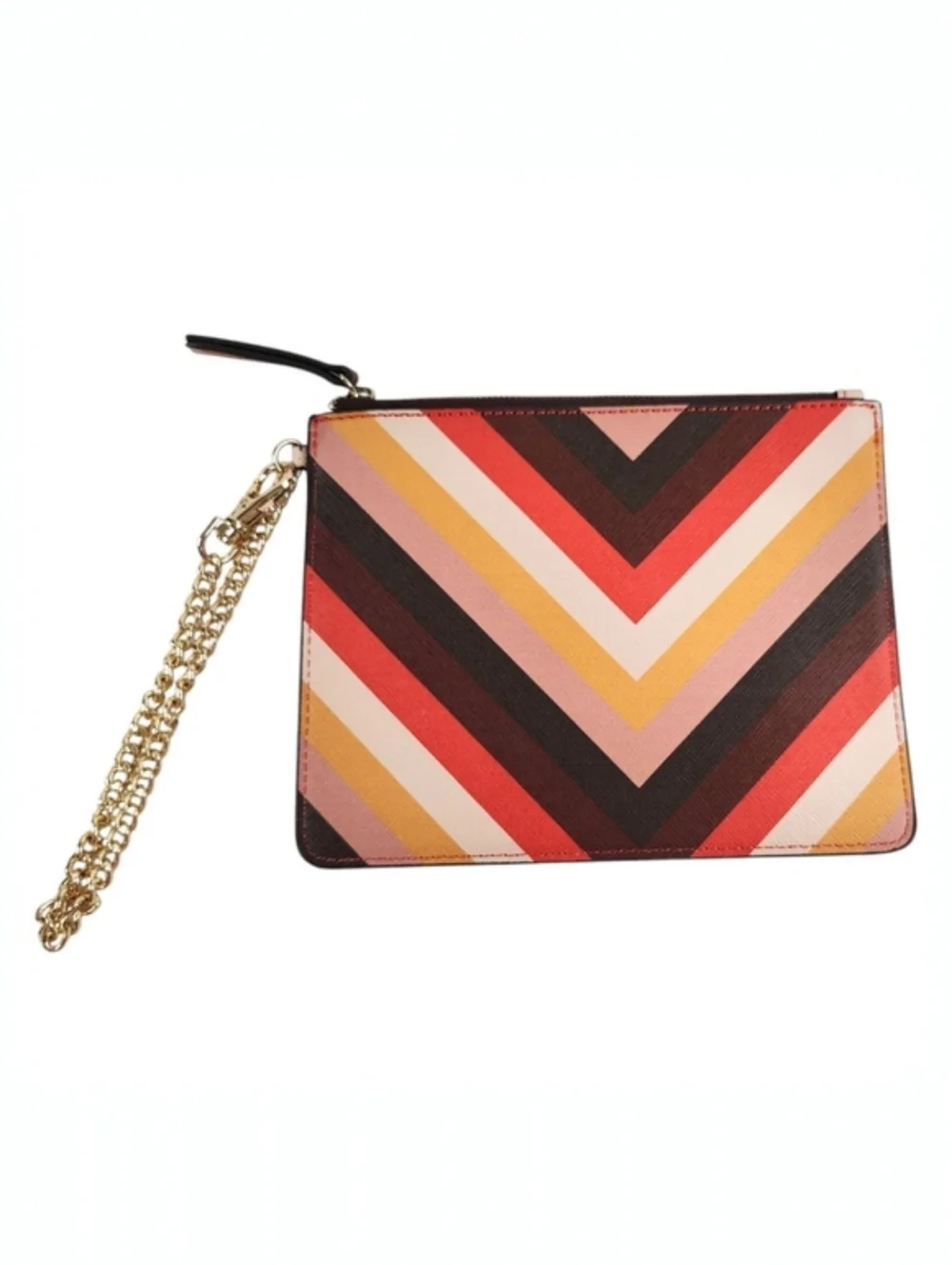 ALDO Women's Multicolor Chevron Clutch with Gold Chain